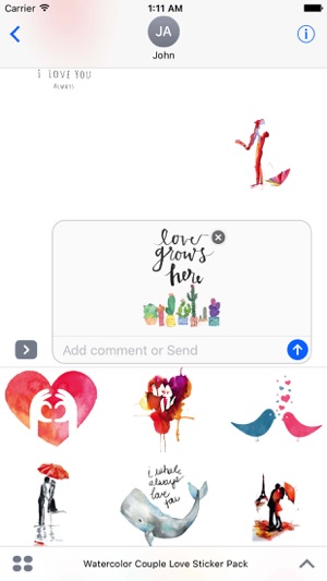 Watercolor Couple Love Sticker Pack(圖2)-速報App