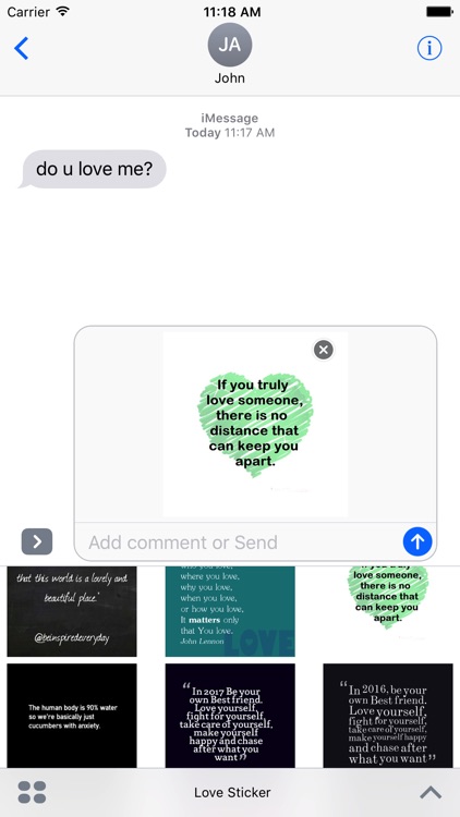 Animated Love Quotes Sticker Pack for iMessage