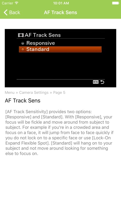 Feature Finder For Sony a9