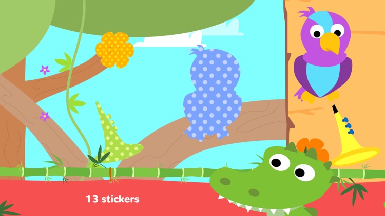 Fun Jungle Animals - Puzzles and Stickers for Kids