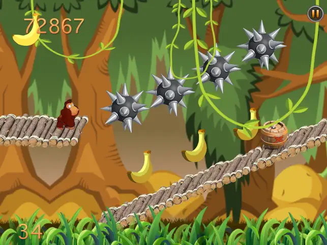 Banana Monkey Jungle Run Game - Gorilla Kong Lite, game for IOS