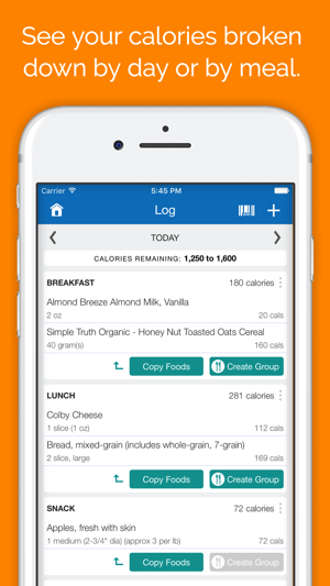 ‎SparkPeople Calorie Tracker Screenshot