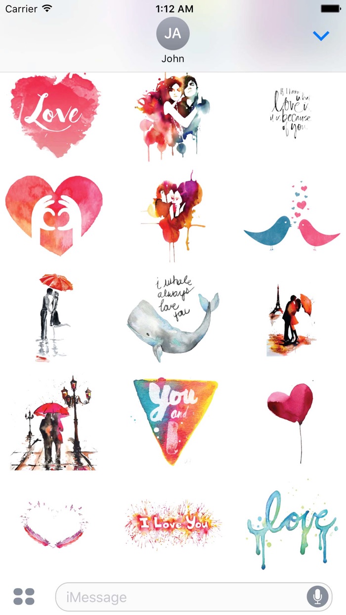 Watercolor Couple Love Sticker Pack