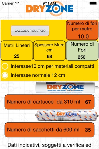 Calcolatore DRYZONE screenshot 2