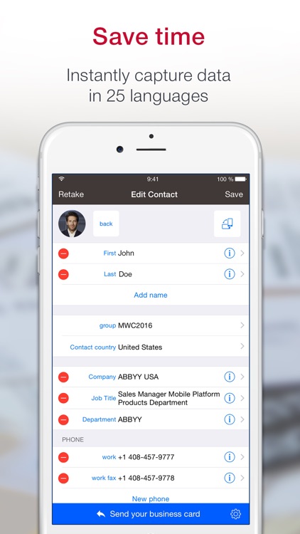 Business Card Scanner & Reader & Contacts Manager