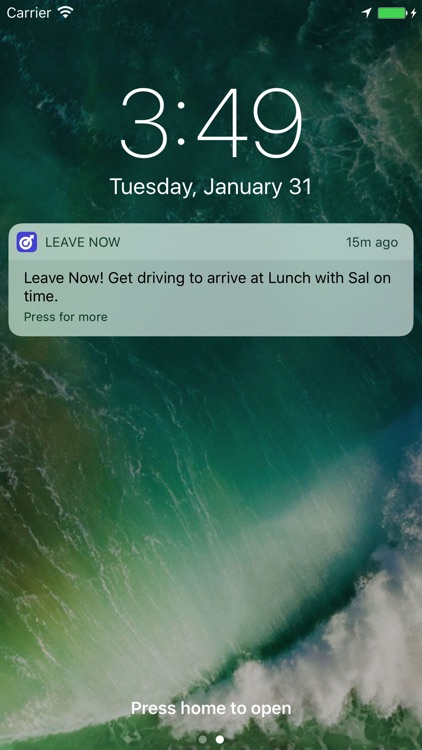 Leave Now — Departure Notifications, Right On Time