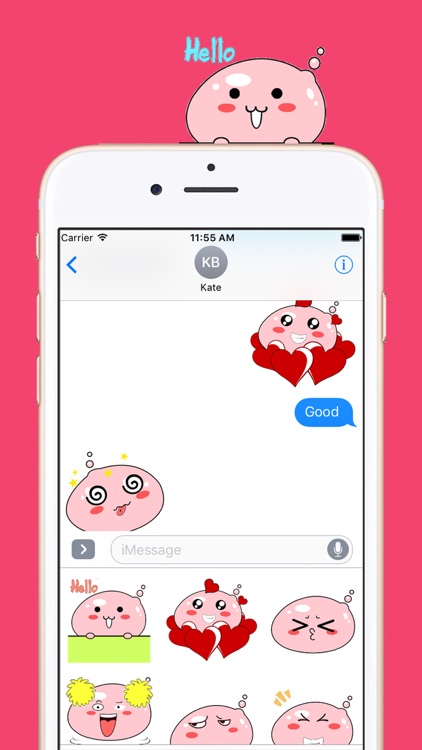 Pink Min Sticker - Cute Balloons Emoji GIF