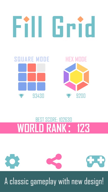 Fill Grid Square & Hexagon blocks fever hex puzzle