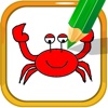 Children Drawing Coloring Book Red Crabs Games