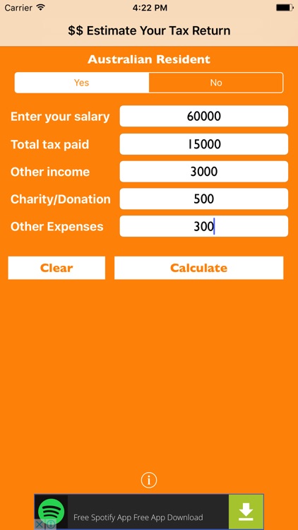 Tax Return Calculator