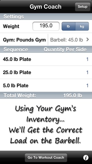 Gym Coach - Barbell Plate Loading Calculator(圖2)-速報App