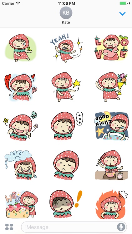 Myrtle The Girl Loves Strawberry English Stickers