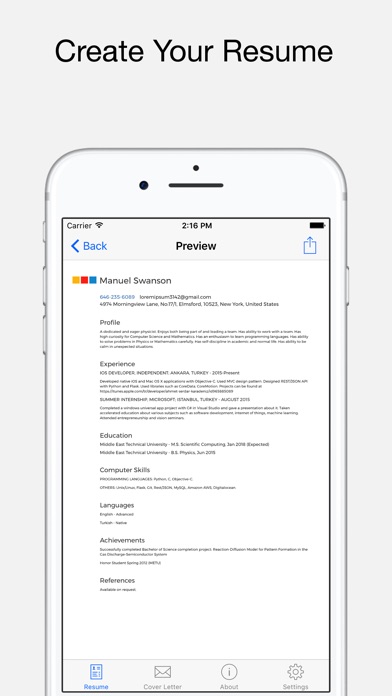 classic resume cv resume cover letter builder iphoneアプリ