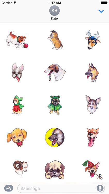 Many Watercolor Dog Stickers