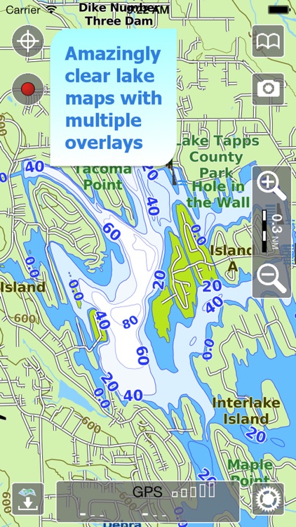 Aqua Map Washington Lakes - GPS Nautical Charts