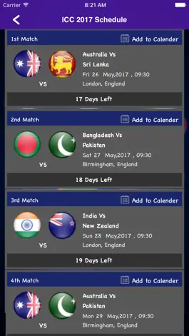 Game screenshot Schedule of ICC Champion Trophy apk