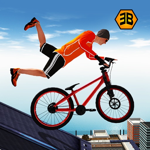 Rooftop bicycle stunt rider - bicycle simulator Icon