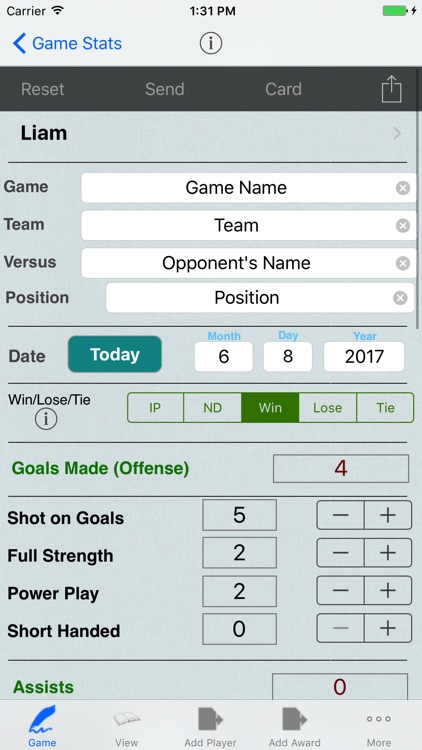Hockey Player Logbook, Stats, Team Tracking