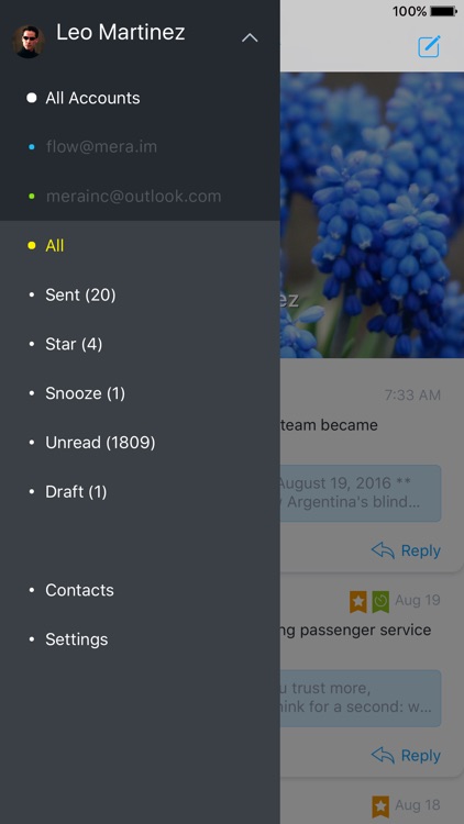 Flow - email app for Gmail, Hotmail & IMAP inbox screenshot-3