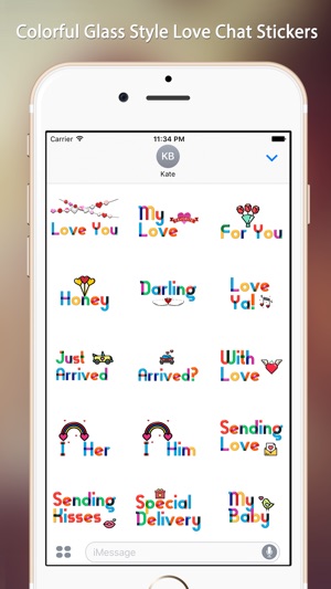 Lovely Colorful Glass Sensitive Word Stickers(圖1)-速報App