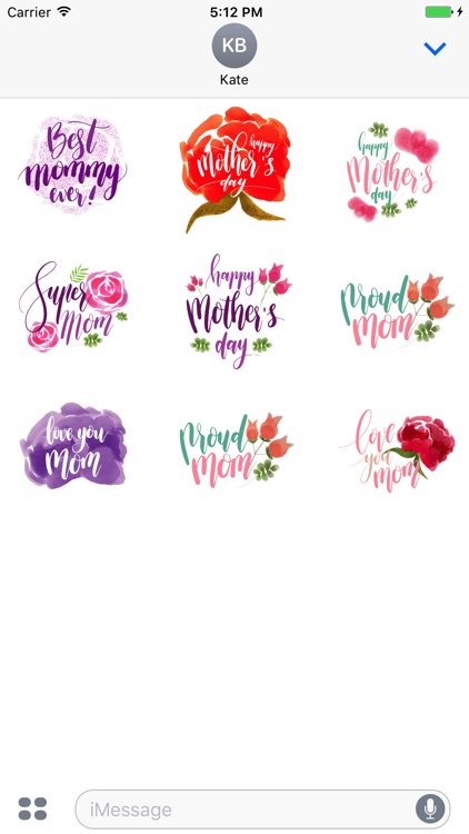 Animated Watercolor Mother's Day Stickers