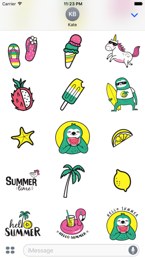 Adorable Summer Party Cat & Unicorn Stickers(圖4)-速報App