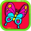 Kids Coloring Book Page Butterfly Games Version