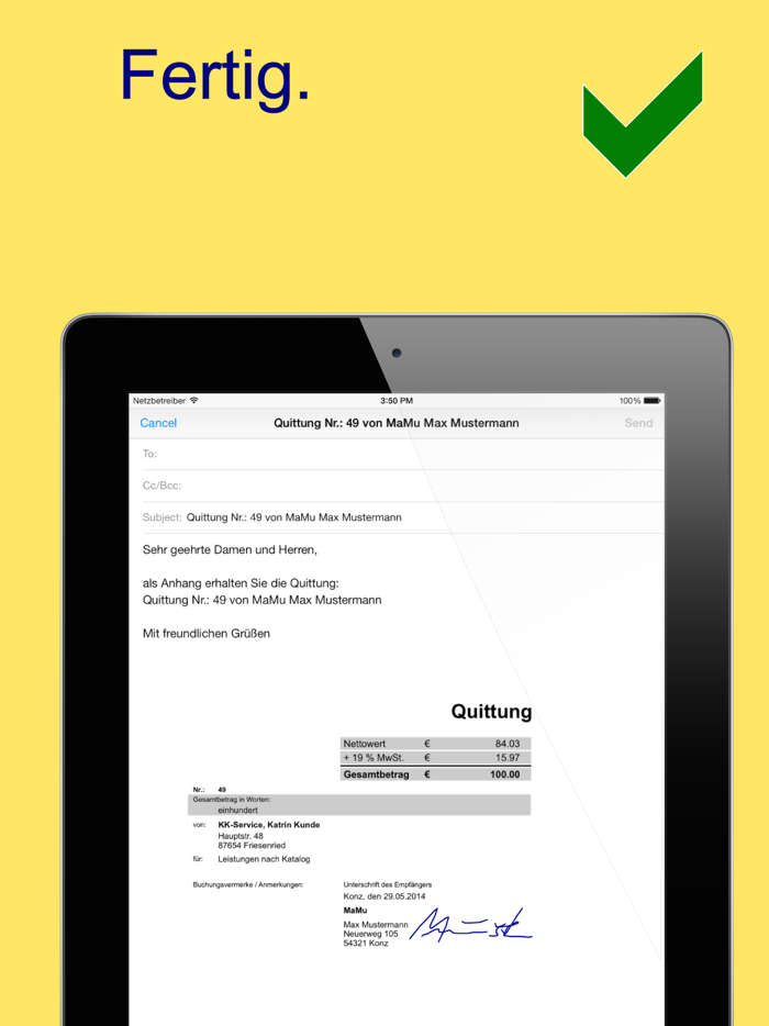 Quittung PLUS - Der Quittungsblock.