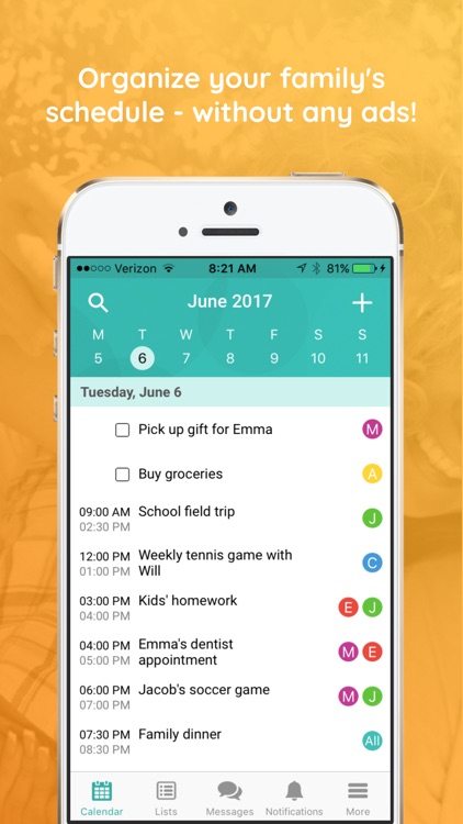 Calroo Family Organizer, Calendar & Task Planner