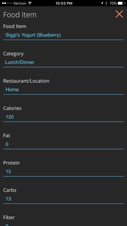 Food For Me - Personal Menu