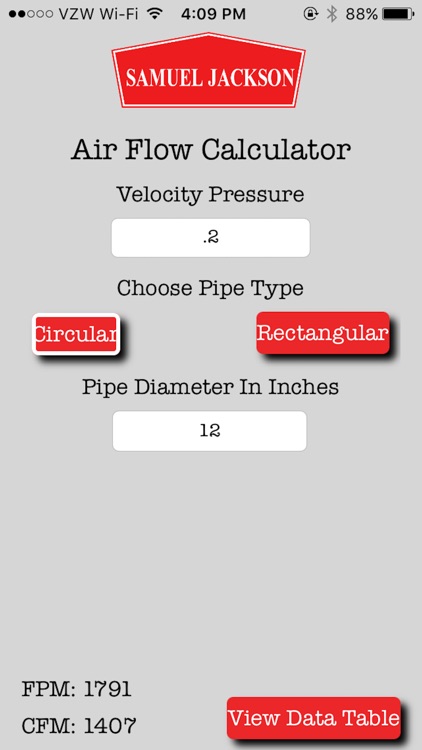 Gin Air Calculator