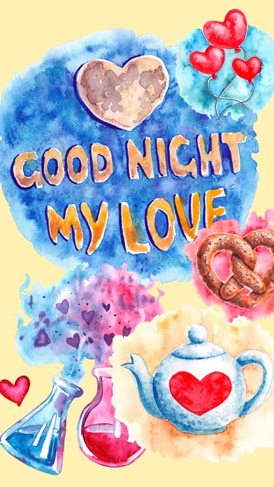 Good Night My Love - Watercolor Romantic Greetings