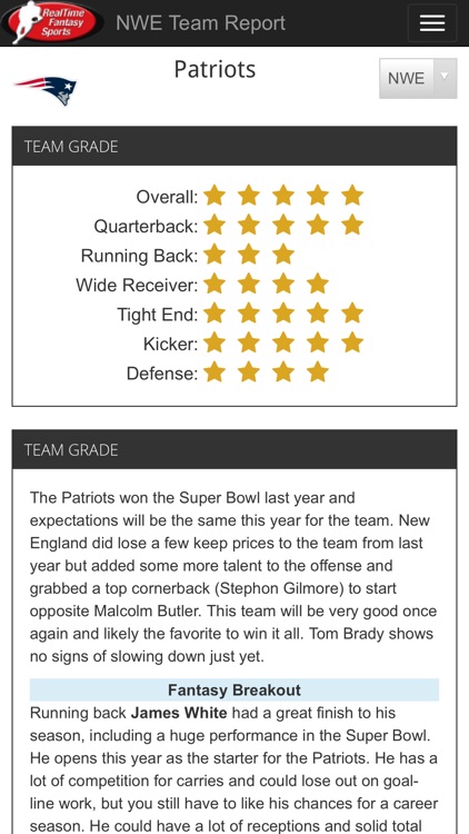 RTSports Fantasy Football Draft Guide