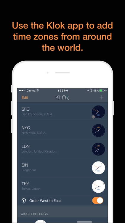 Klok - Time Zone Converter Widget