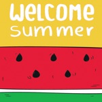 Summer card - Beach stickers
