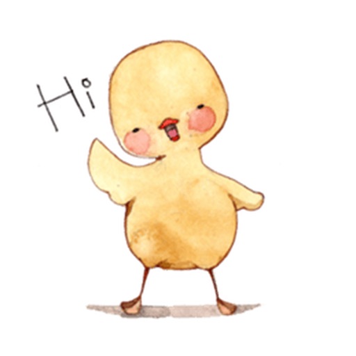 Watercolor Cute Duckling Sticker icon