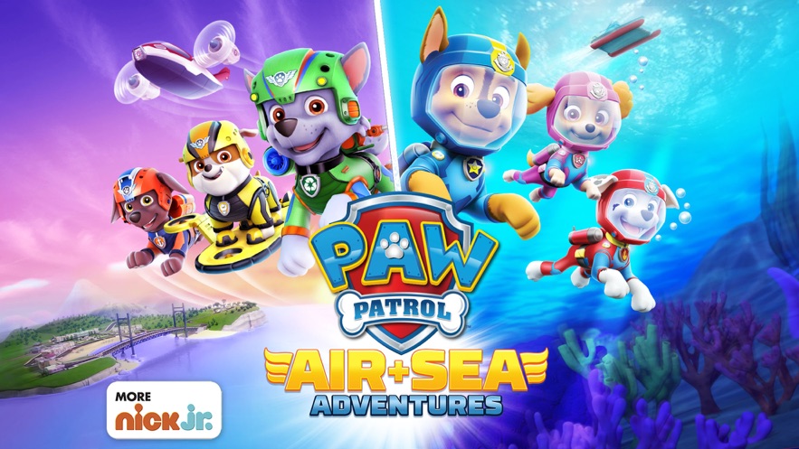 kids take to the sky and sea with the paw patrol pups in a gam