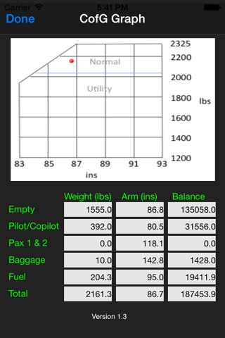 G-BPCK Weight and Balance screenshot 2