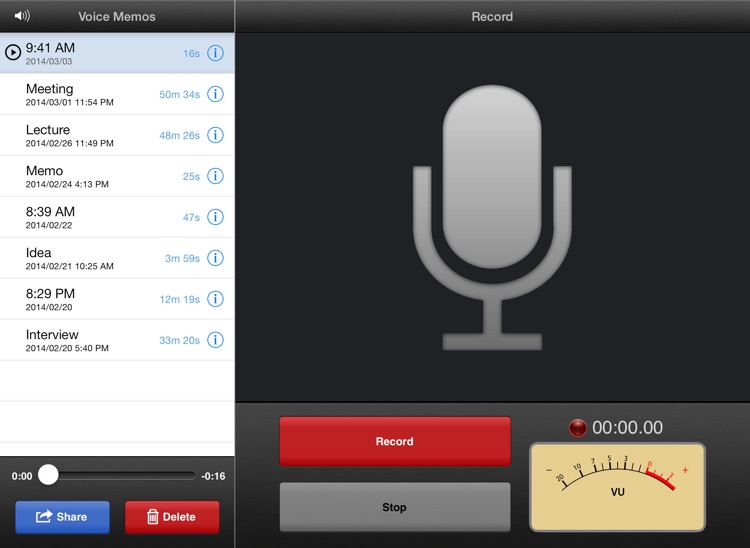 Voice Memos for iPad