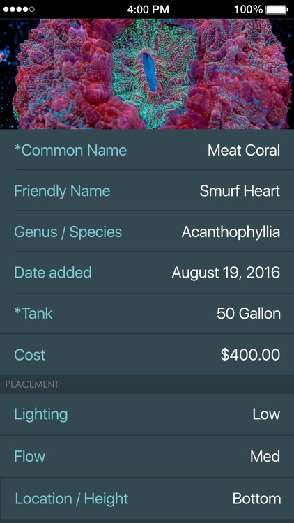 Reefminder Fish Log