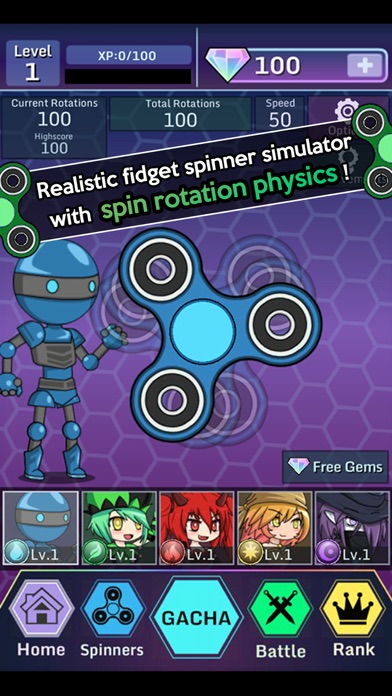 Anime Fidget Spinner Battle By Lunime Inc Ios United States Searchman App Data Information - the bound elemental gems roblox