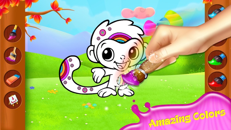 Animals Coloring Page Game - Jungle Dairy