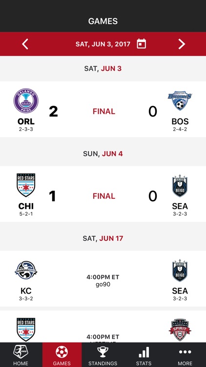 NWSL - National Women's Soccer League Official App
