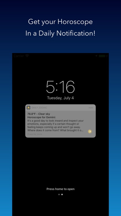 Daily Zodiac Horoscope and Weather Notifications screenshot-0