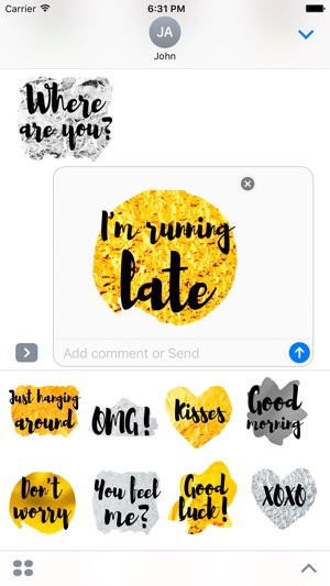 Gold and Silver Words Text Sticker Pack(圖3)-速報App