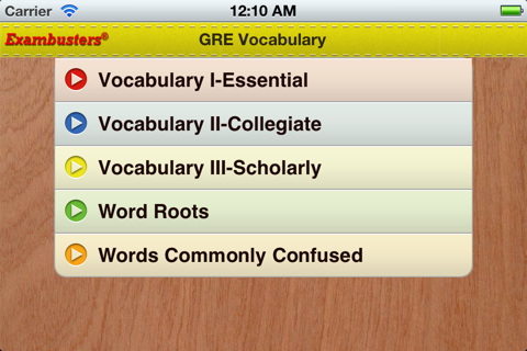 GRE Prep Verbal Flashcards Vocabulary Exambusters screenshot 3
