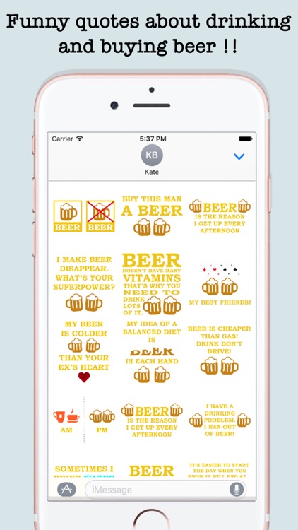Funny Beer Quotes Stickers For iMessage