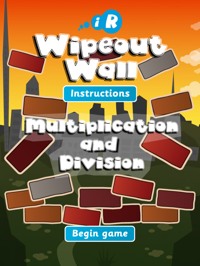 wipeout wall for ipad(multiplication division 4