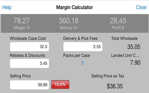 Beverage Margin Calculator screenshot 2