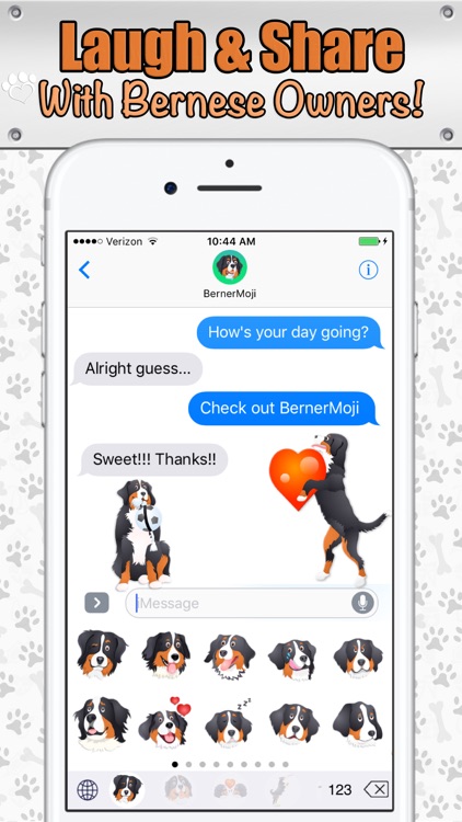 BernerMoji - Bernese Mountain Dog (Berner) Emojis screenshot-3